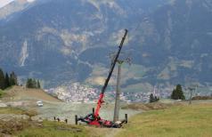 1.Einsatz Raupenkran Schlossalm